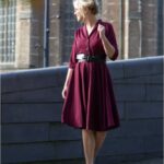 Very Cherry D'Laine Dress Burgundy Gaberdine - La Vie en Rose Damesmode