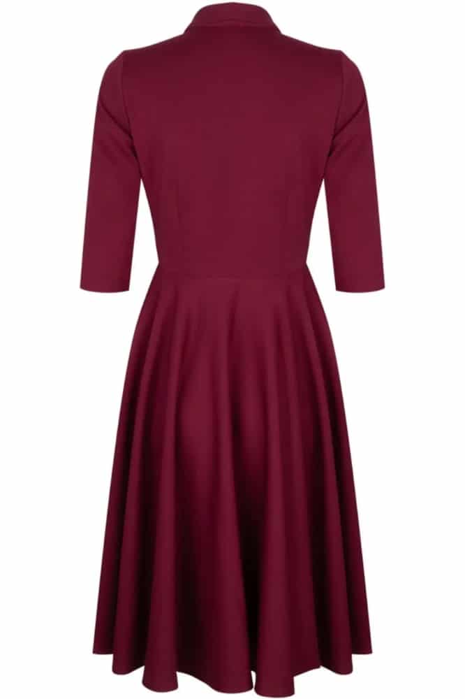 Very Cherry D'Laine Dress Burgundy Gaberdine - La Vie en Rose Damesmode