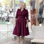 Very Cherry D'Laine Dress Burgundy Gaberdine - La Vie en Rose Damesmode