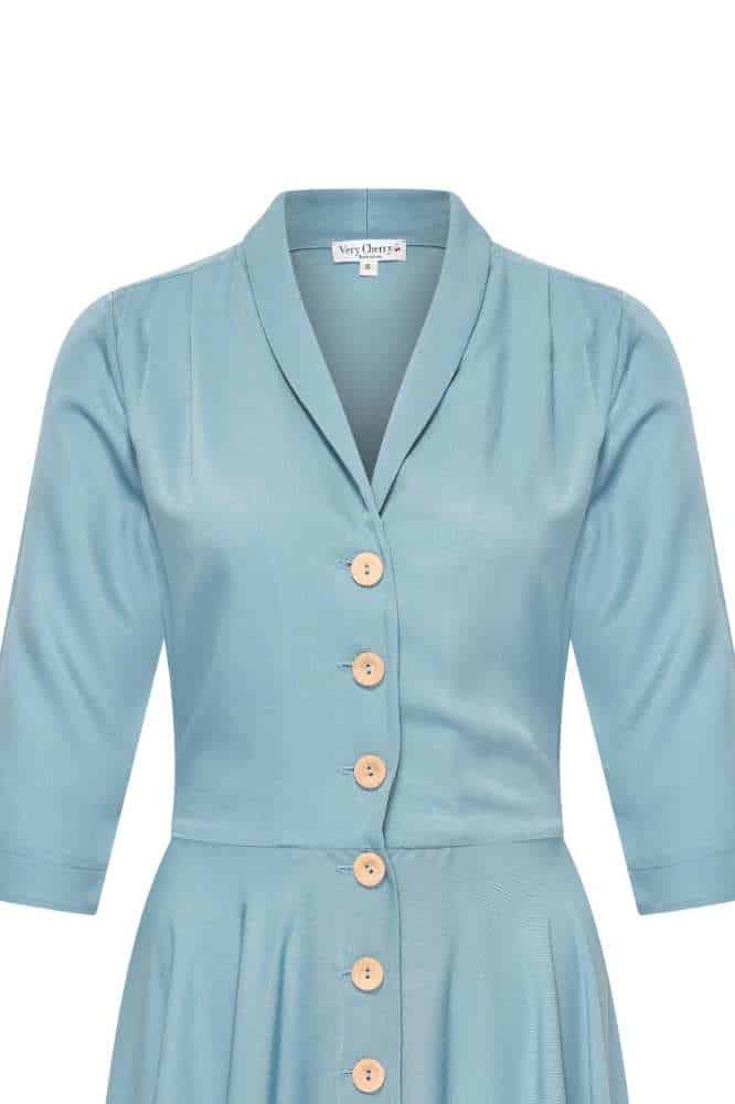 Very Cherry D'laine Dress Olette Ice Blue - La Vie en Rose Damesmode