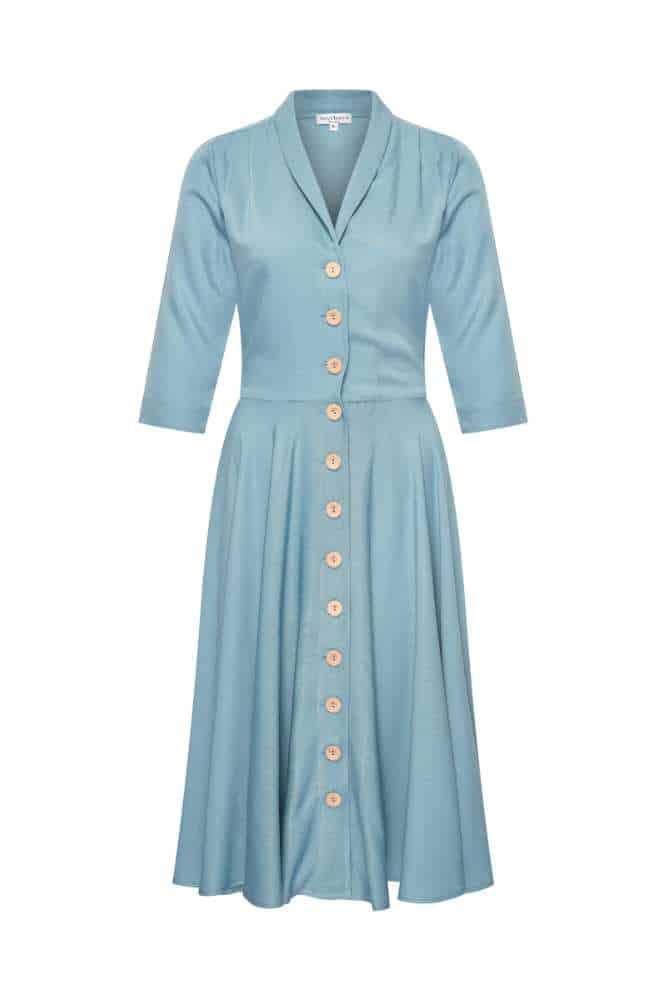 Very Cherry D'laine Dress Olette Ice Blue - La Vie en Rose Damesmode