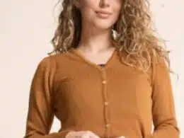 Very Cherry Lucia V Neck Cardigan Cognac - La Vie en Rose Damesmode