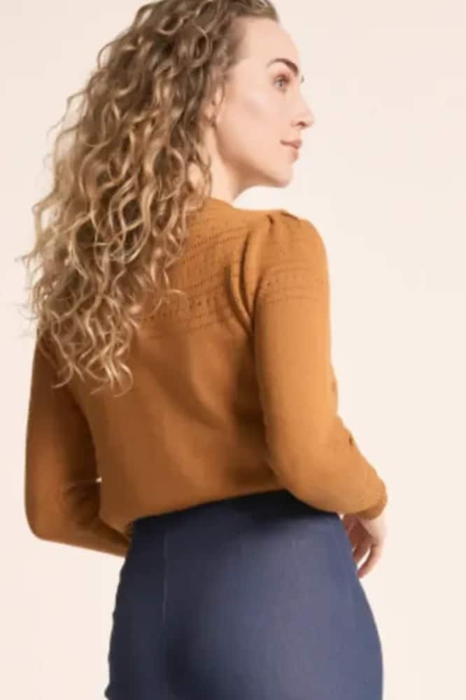 Very Cherry Lucia V Neck Cardigan Cognac - La Vie en Rose Damesmode