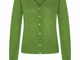 Very Cherry Lucia V Neck Cardigan Olive Green - La Vie en Rose Damesmode (1)