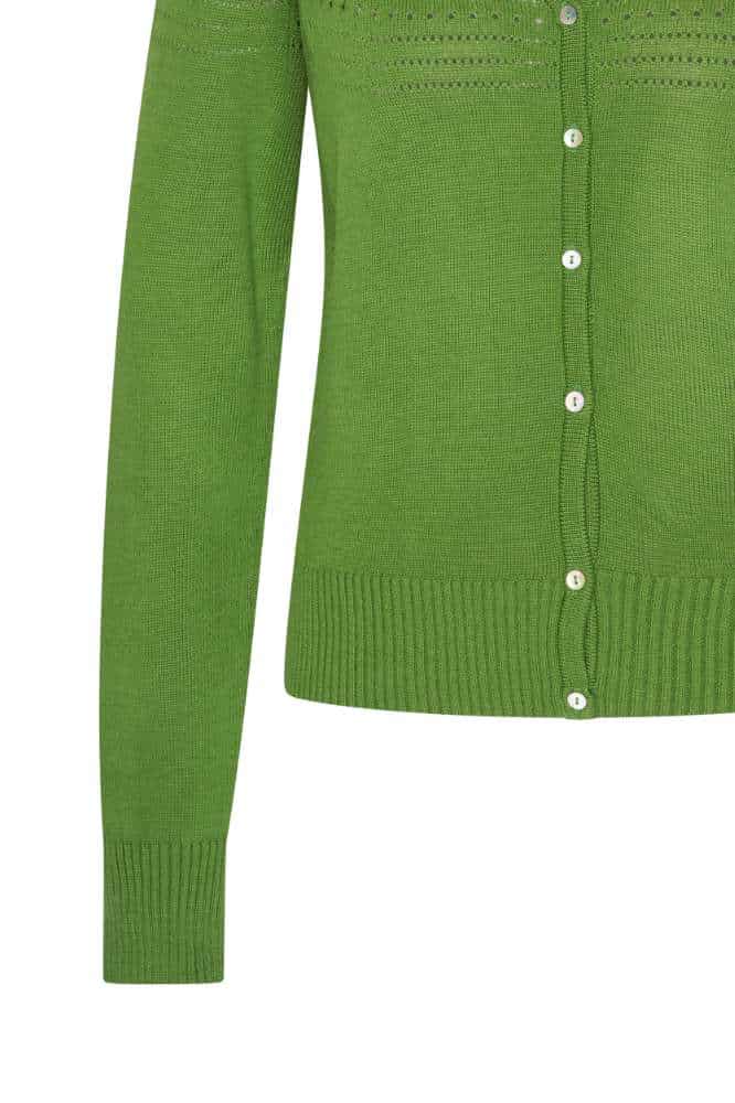 Very Cherry Lucia V Neck Cardigan Olive Green - La Vie en Rose Damesmode (1)