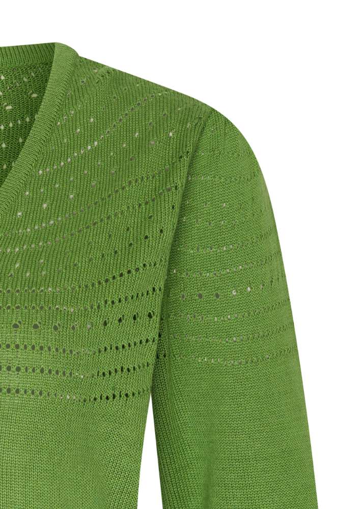 Very Cherry Lucia V Neck Cardigan Olive Green - La Vie en Rose Damesmode (1)