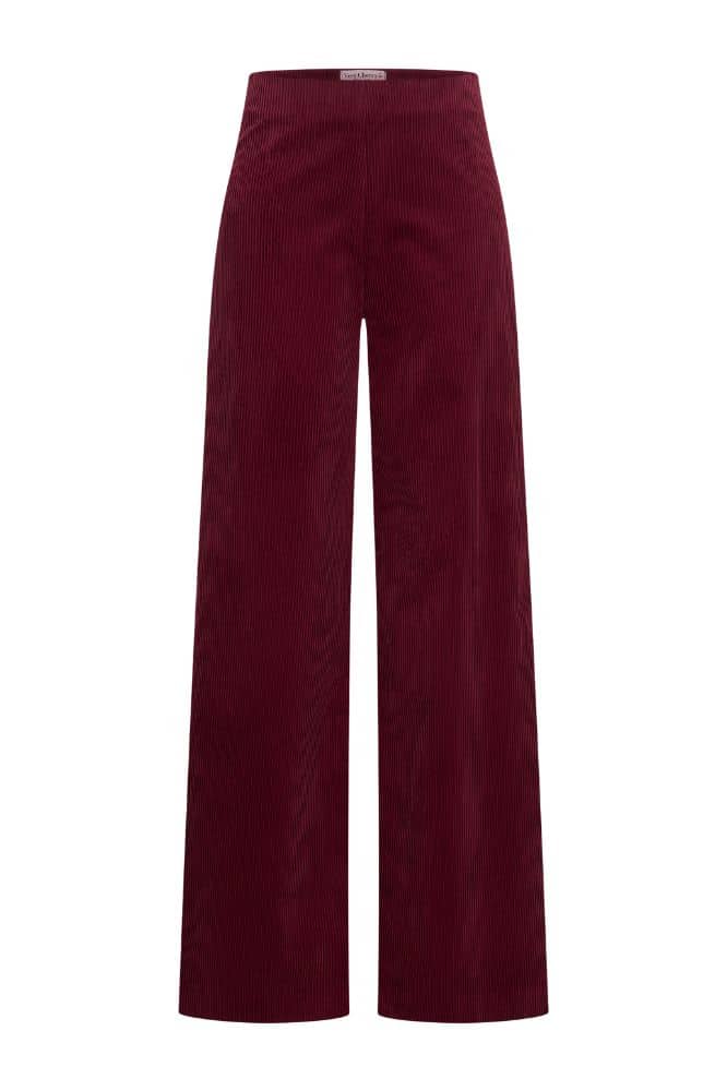 Very Cherry Marlene Pants Corduroy Granate Red - La Vie en Rose Damesmode