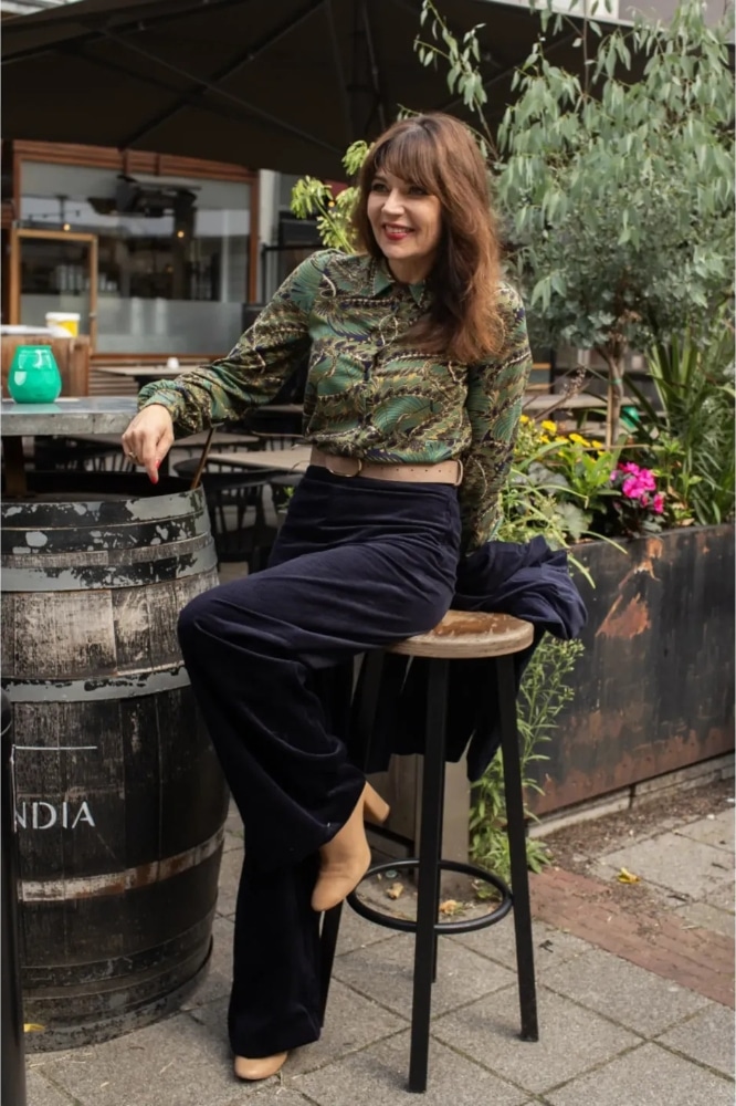 Very Cherry Marlene Pants Corduroy Marino - La Vie en Rose Damesmode