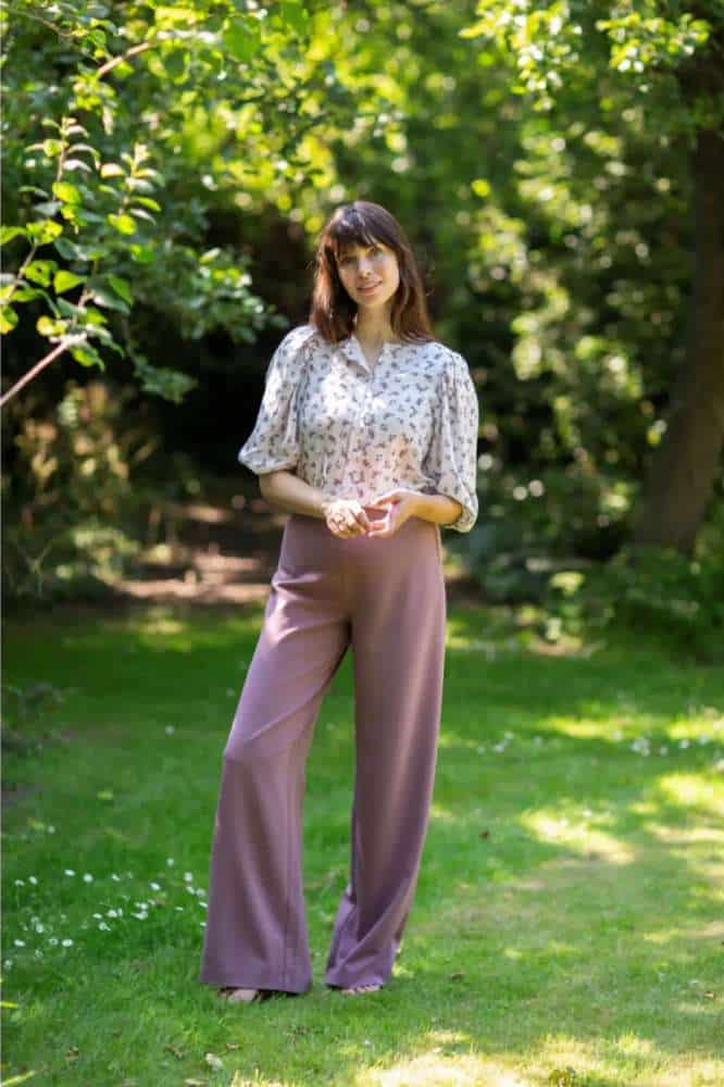 Very Cherry Marlene Pants Lila Gabardine - La Vie en Rose Damesmode