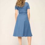 Very Cherry Revers Dress Lights Denim Indigo - La Vie en Rose Damesmode