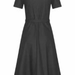 Very Cherry Revers Dress Midi Black Denim - La Vie en Rose Damesmode (2)