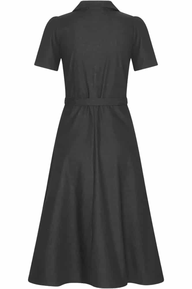 Very Cherry Revers Dress Midi Black Denim - La Vie en Rose Damesmode (2)