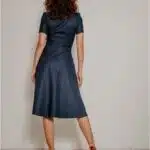 Very Cherry Revers Dress Midi Dark Denim