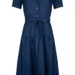Very Cherry Revers Dress Midi Dark Denim