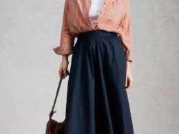 White Stuff Abigail Midi Skirt Dark Navy