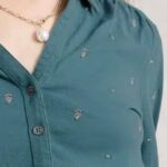White Stuff Annie Embroidered Jersey Shirt Mid Blue - La Vie en Rose Damesmode