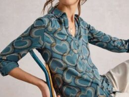 White Stuff Annie Jersey Shirt Blue Print - La Vie en Rose Damesmode