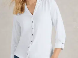 White Stuff Annie Jersey Shirt Brilliant White - La Vie en Rose Damesmode