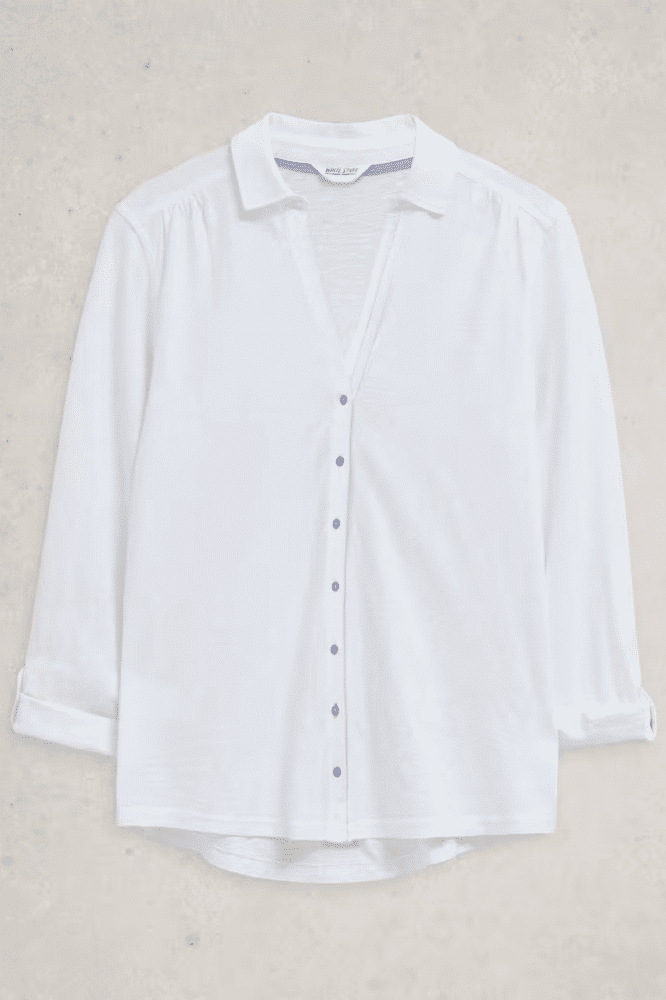 White Stuff Annie Jersey Shirt Brilliant White - La Vie en Rose Damesmode