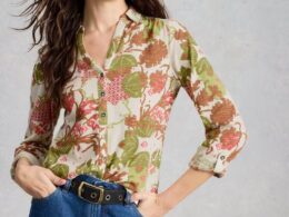 White Stuff Annie Jersey Shirt Green Multi