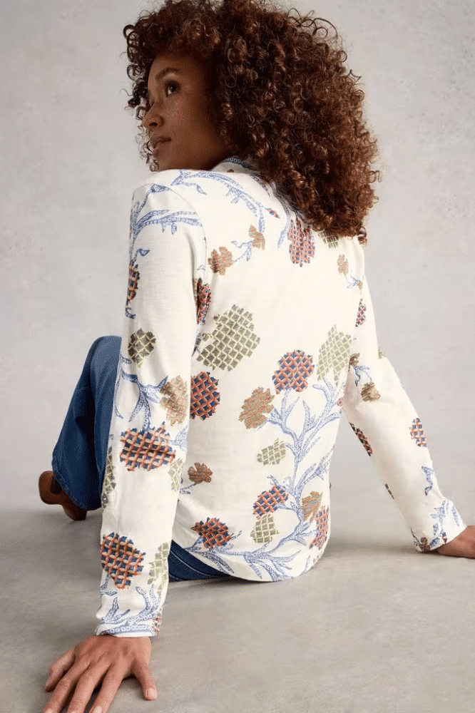 White Stuff Annie Jersey Shirt Ivory Multi - La Vie en Rose Damesmode
