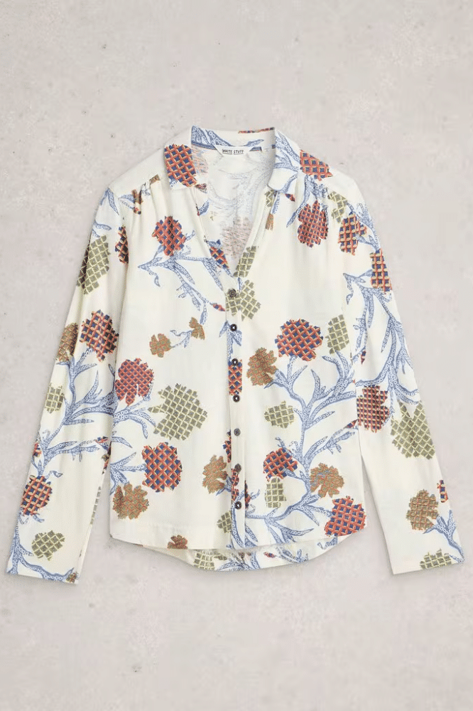White Stuff Annie Jersey Shirt Ivory Multi - La Vie en Rose Damesmode