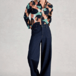 White Stuff Annie Jersey Shirt Navy Print - La Vie en Rose Damesmode