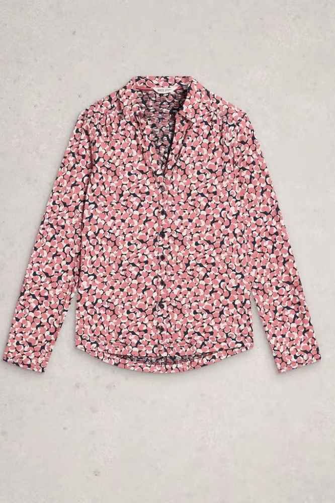 White Stuff Annie Jersey Shirt Pink Print - La Vie en Rose Damesmode