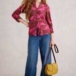 White Stuff Annie Jersey Shirt Plum Print - La Vie en Rose Damesmode