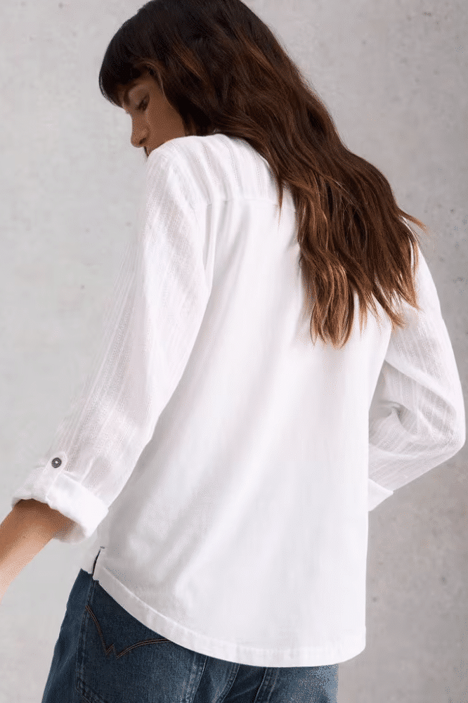 White Stuff Annie Mix Jersey Shirt Brilliant White - La Vie en Rose Damesmode