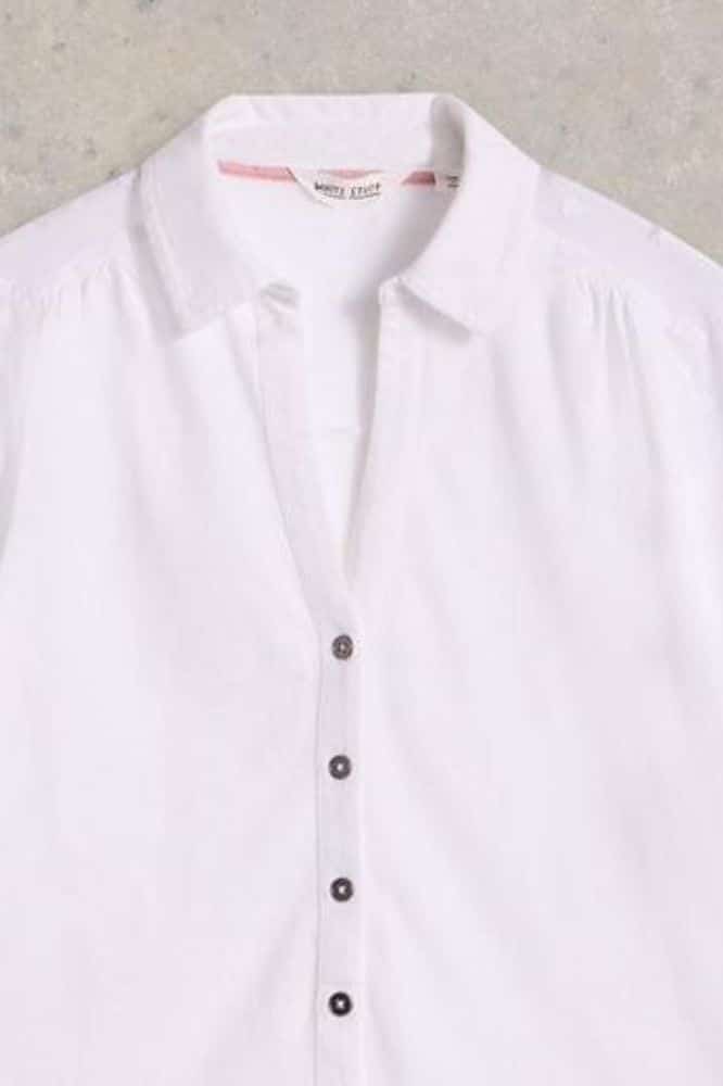 White Stuff Annie Mix Jersey Shirt Pale Ivory - La Vie en Rose Damesmode