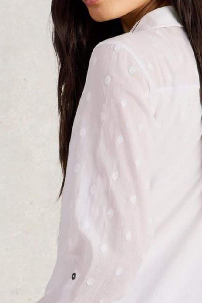 White Stuff Annie Mix Jersey Shirt Pale Ivory - La Vie en Rose Damesmode