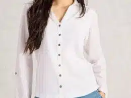 White Stuff Annie Mix Jersey Shirt Pale Ivory - La Vie en Rose Damesmode