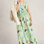 White Stuff Archer Jersey Maxi Dress Green Multi (1)