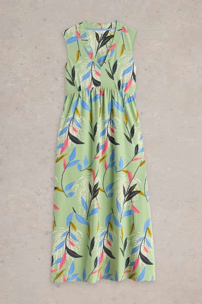 White Stuff Archer Jersey Maxi Dress Green Multi (1)