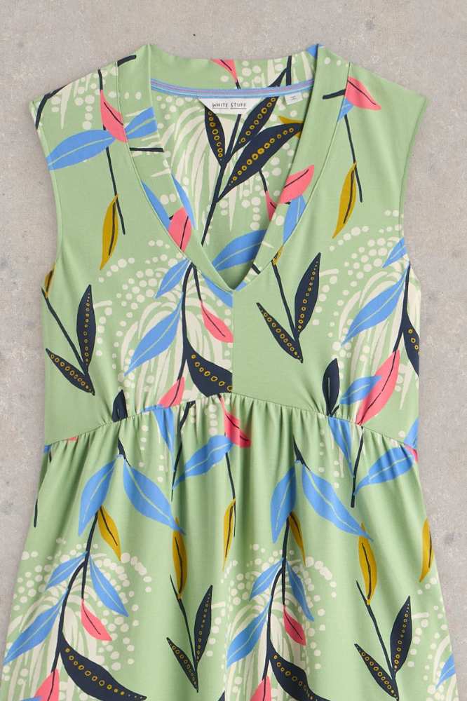 White Stuff Archer Jersey Maxi Dress Green Multi (1)