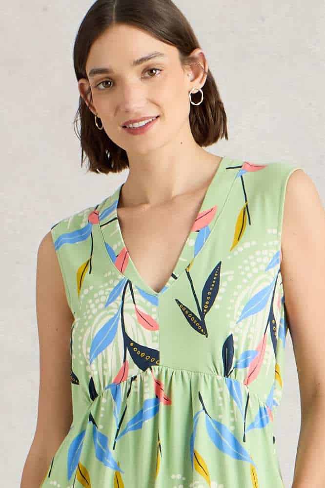 White Stuff Archer Jersey Maxi Dress Green Multi (1)