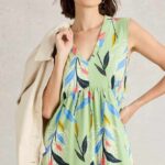 White Stuff Archer Jersey Maxi Dress Green Multi (1)