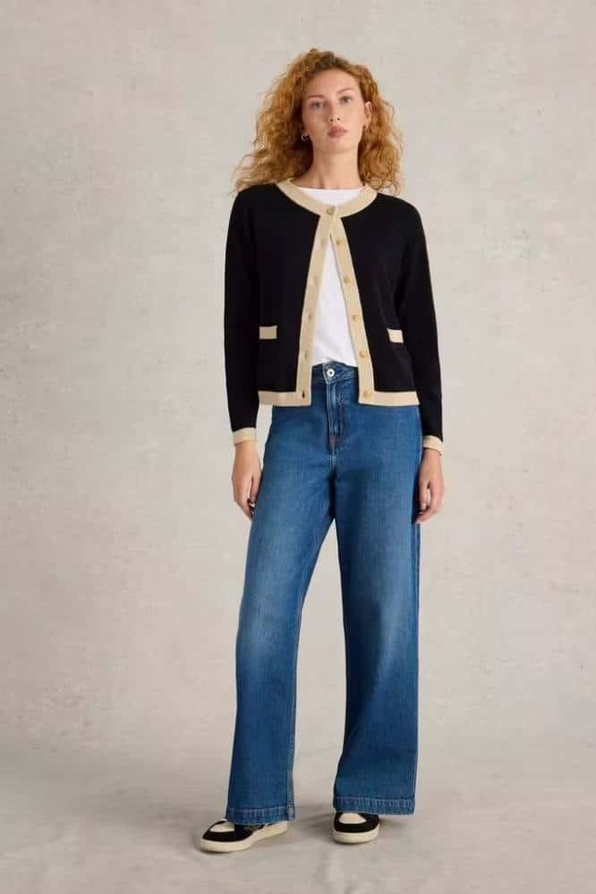 White Stuff Charlotte Cardi Black Multi - La Vie en Rose Damesmode