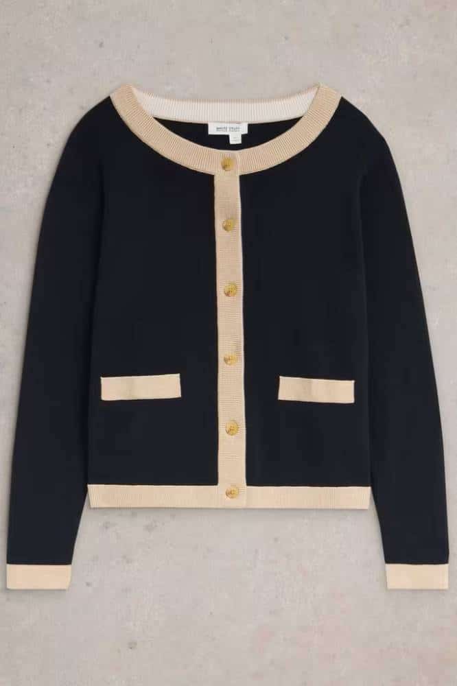 White Stuff Charlotte Cardi Black Multi - La Vie en Rose Damesmode