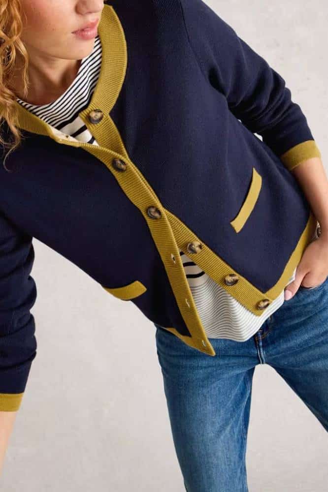 White Stuff Charlotte Cardi Dark Navy - La Vie en Rose Damesmode