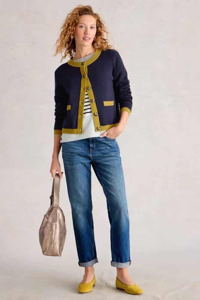 White Stuff Charlotte Cardi Dark Navy - La Vie en Rose Damesmode