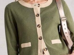 White Stuff Charlotte Cardi Khaki Green - La Vie en Rose Damesmode