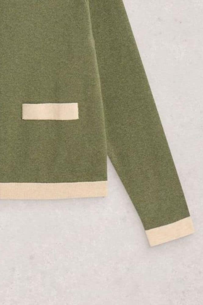White Stuff Charlotte Cardi Khaki Green - La Vie en Rose Damesmode