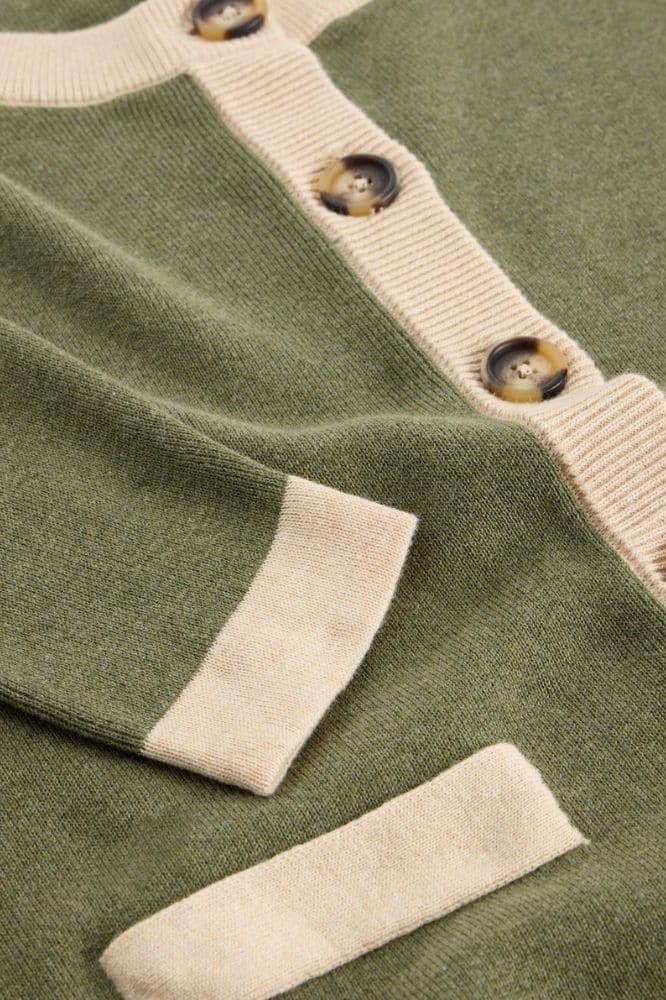 White Stuff Charlotte Cardi Khaki Green - La Vie en Rose Damesmode