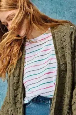 White Stuff Charlotte Cardi Navy Multi- La Vie en Rose Damesmode