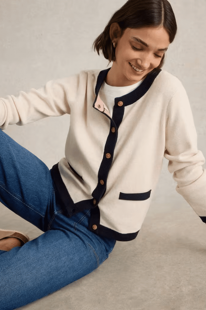 White Stuff Charlotte Cardigan Natural Multi - La Vie en Rose Damesmode