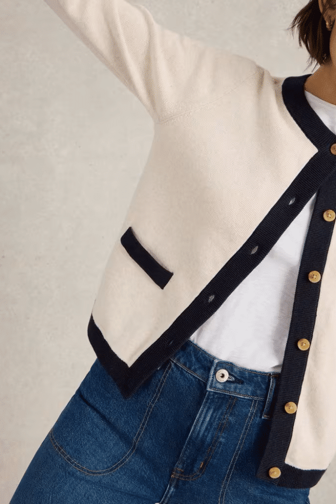 White Stuff Charlotte Cardigan Natural Multi - La Vie en Rose Damesmode