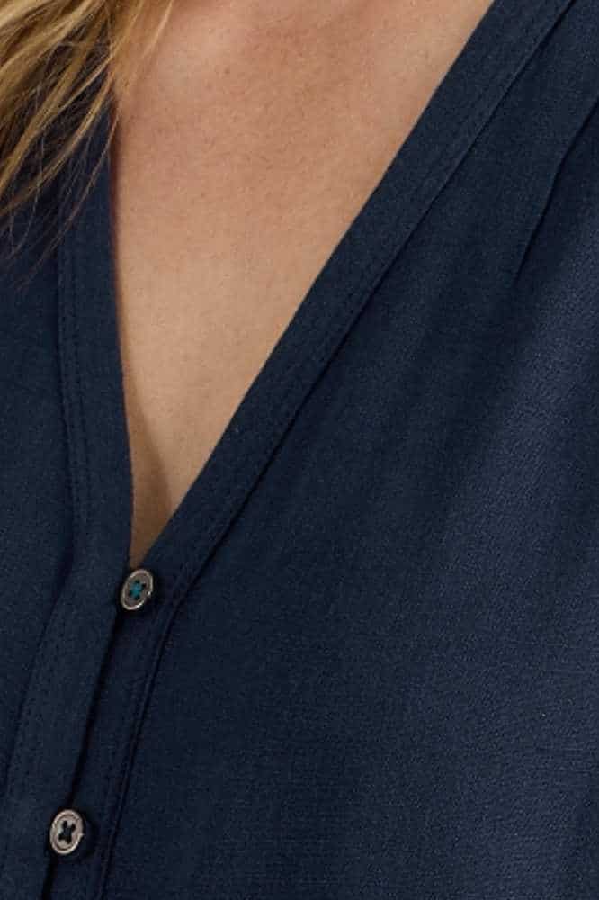 White Stuff Delilah Button Top Dark Navy - La Vie en Rose Damesmode