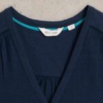 White Stuff Delilah Button Top Dark Navy - La Vie en Rose Damesmode